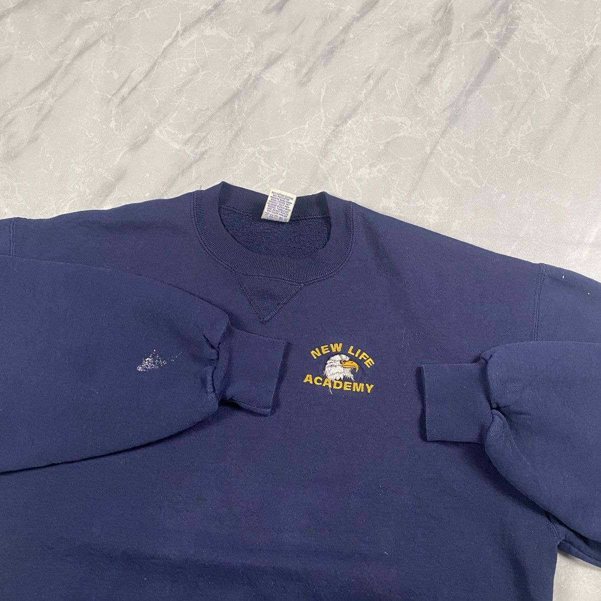 Russell Athletic Vintage Late 90s New Life Academy Boxy Crewneck Size US L / EU 52-54 / 3 - 3 Thumbnail