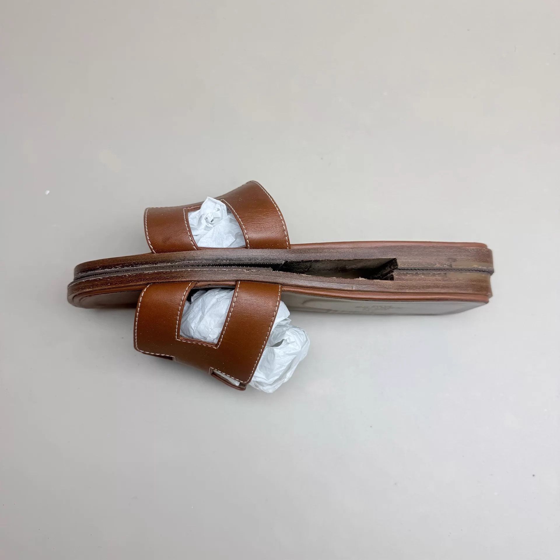 Hermes Hermes H Slippers Dark Brown 38 99 New Size US 7.5 / IT 37.5 - 5 Thumbnail
