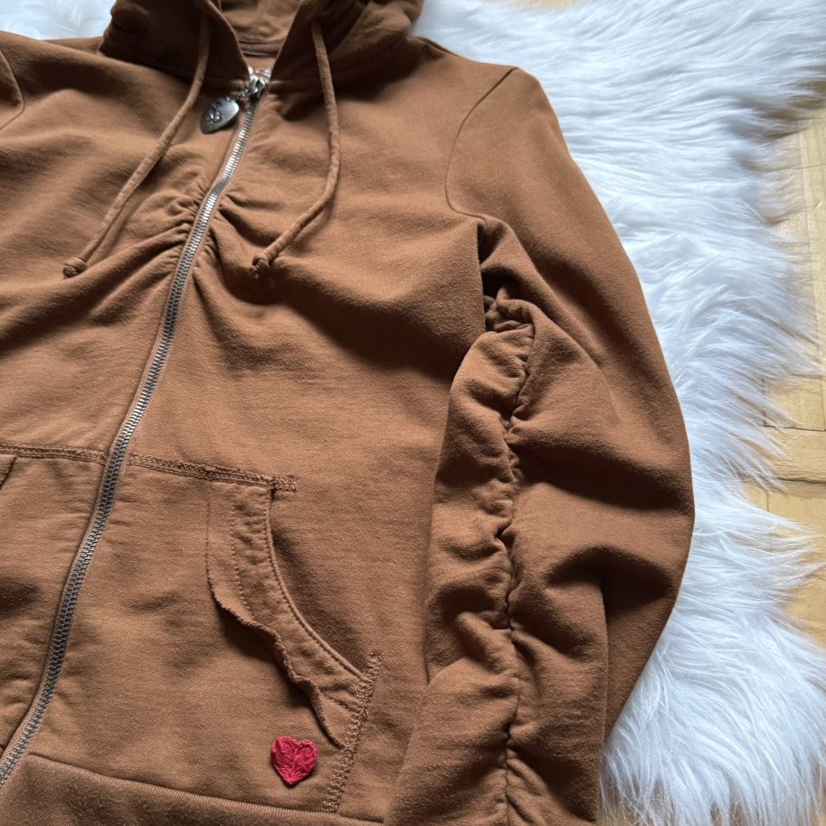 Hysteric Glamour 📌 Crazy Twisted Heart America Zip Rhinestones Hoodie LGB Size S / US 4 / IT 40 - 10 Thumbnail