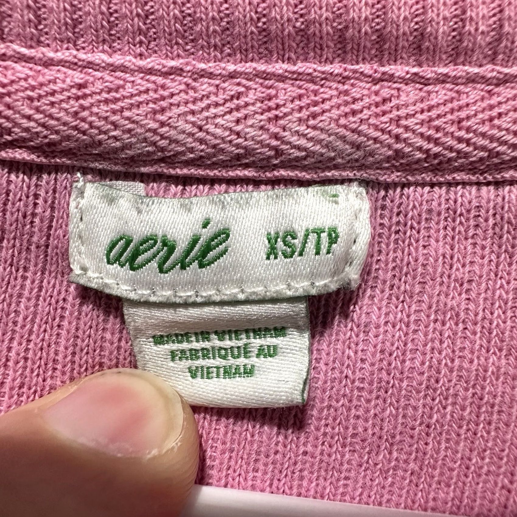 Vintage Aerie Sweater Womens XS Pink Ribbed Knit Oversized Pullover Crew Neck EUC Size XS / US 0-2 / IT 36-38 - 3 Thumbnail