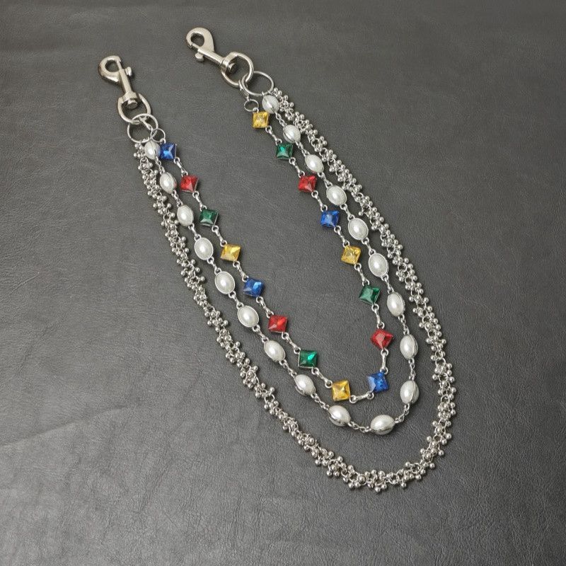 Japanese Brand Delicate Color Rhinestone 3 Layers Pearl Pants Chain Size ONE SIZE - 5 Thumbnail