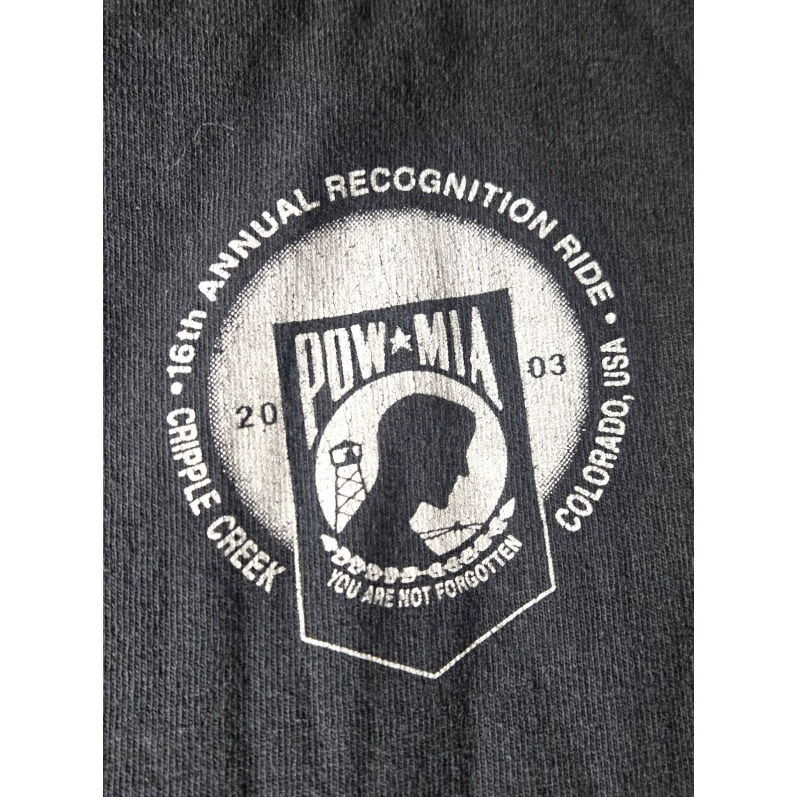 Anvil VINTAGE Anvil Pow Cripple Creek T Shirt Long Sleeve Crew Neck XL Men Black Cotton Graphic Print Vintage Yes Military Veterans All Seasons Size US XL / EU 56 / 4 - 2 Thumbnail