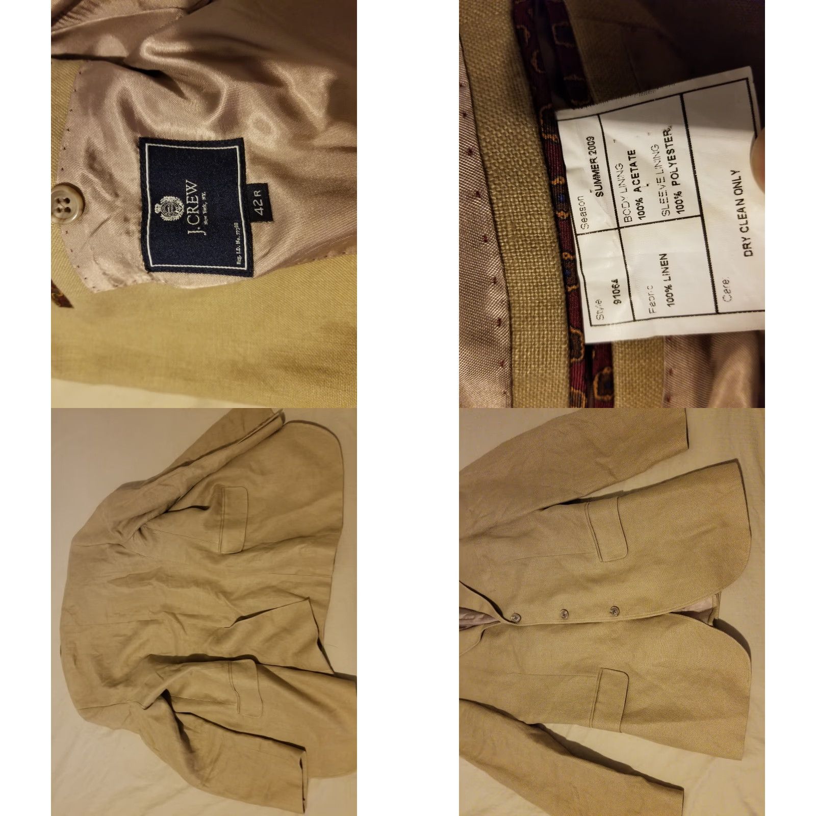 J.Crew VINTAGE J.CREW Linen Sports Jacket Blazer 42R Beige Mens Jacket 3-in-1 Beige Sports J.CREW 42R Mens Beige Linen Shirt? Size 42R - 8 Thumbnail