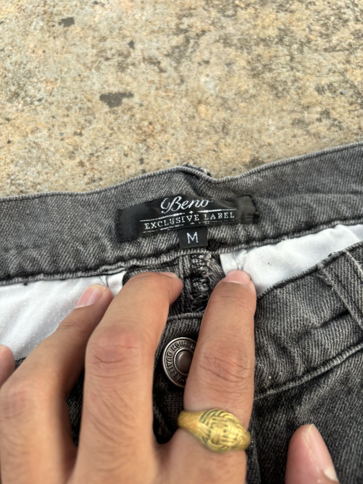 Japanese Brand Vintage Beno Exclusive Label Baggy Jeans Faded Black Size US 30 / EU 46 - 9 Thumbnail