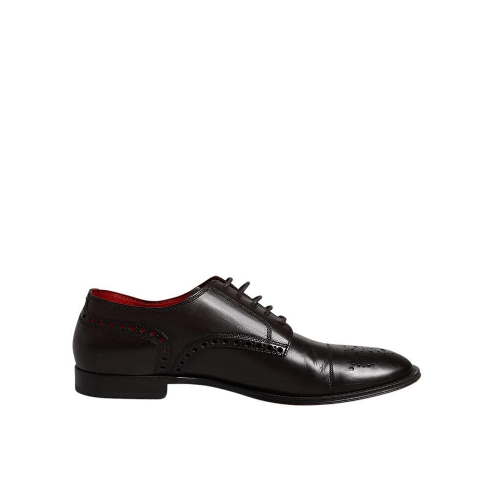 Dolce & Gabbana Dolce & Gabbana Black Calfskin Leather Derby Men Dress Shoes Size US 12 / EU 45 - 7 Thumbnail