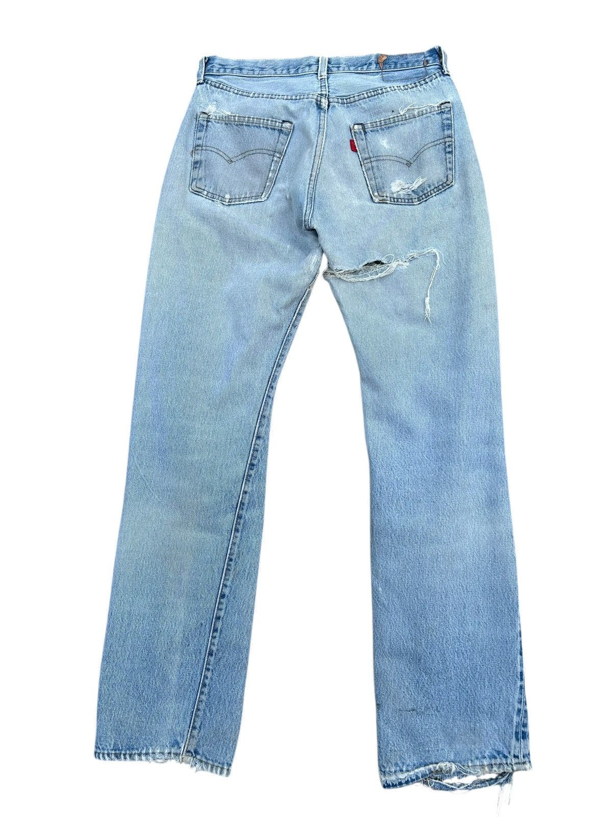 Levi's 80's THRASHED Levi's 524 Selvedge Reconstructed Repair Denim Size US 29 - 16 Thumbnail