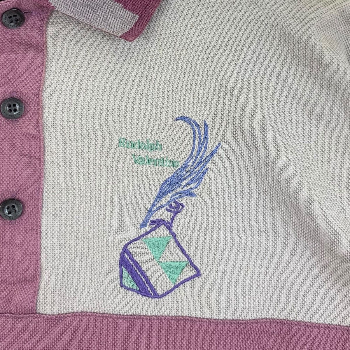 Vintage Vintage RUDOLPH VALENTINO ITALY Embroidered Polo Size M / US 6-8 / IT 42-44 - 3 Thumbnail