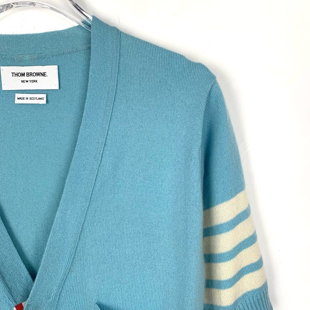 Thom Browne Thom Browne Four-Bar Blue Cashmere Knit Cardigan Coat K26WX Size XS / US 0-2 / IT 36-38 - 3 Thumbnail