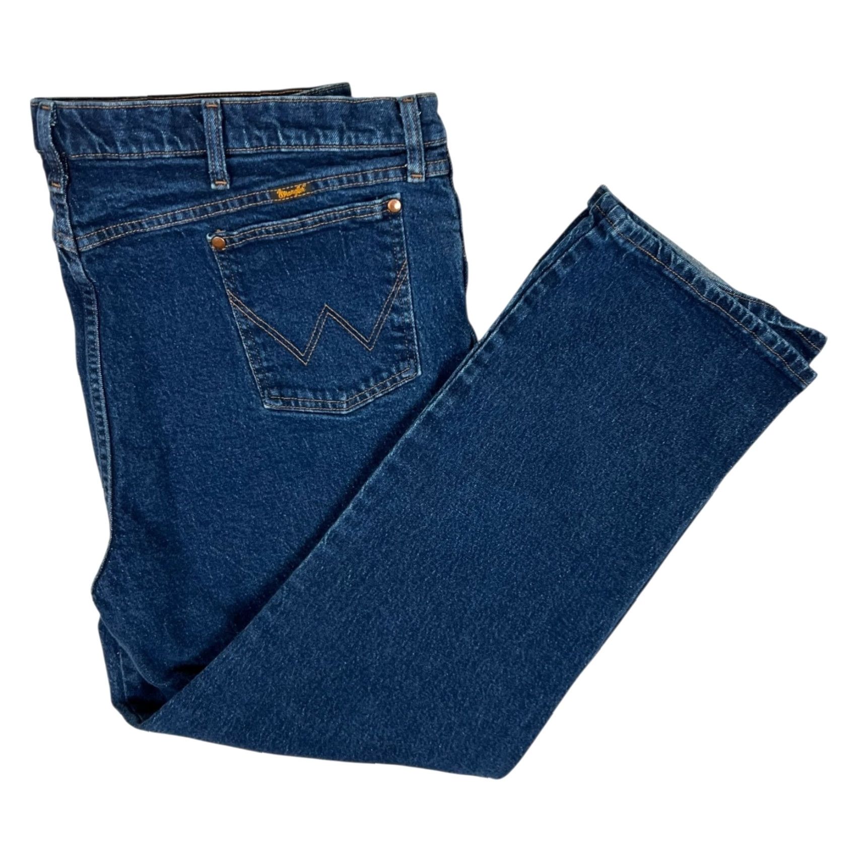 Wrangler VINTAGE Wrangler Jeans Regular Fit Cowboy Blue Denim 44x30 Mens Pants Cowboy Western 5-Pocket Blue Jeans Size US 44 / EU 60 - 2 Thumbnail