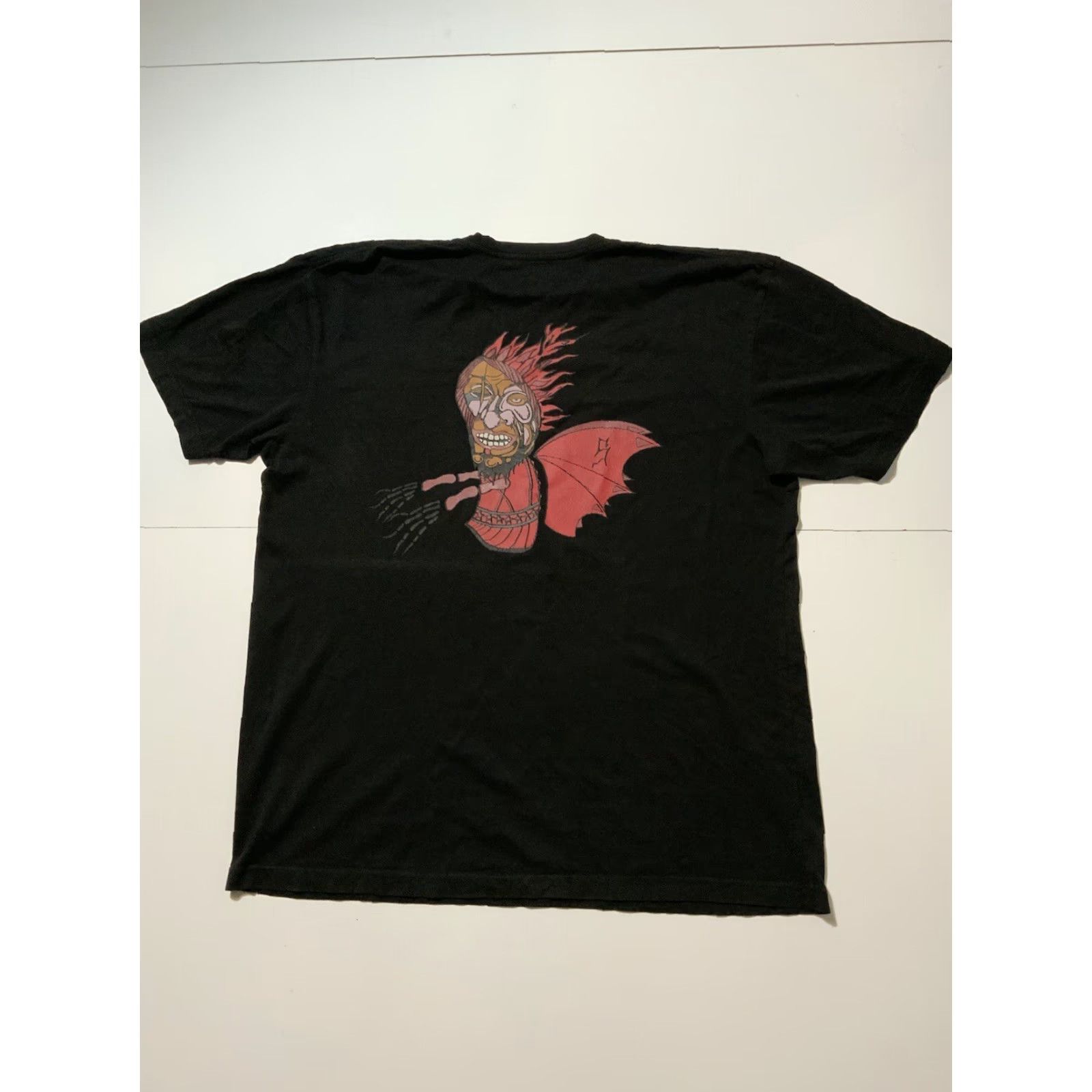 Vintage Sake World D Savage Winged Monster Flames Graphic Black S/S Crew T-Shirt XL Mens Size US XL / EU 56 / 4 - 4 Thumbnail