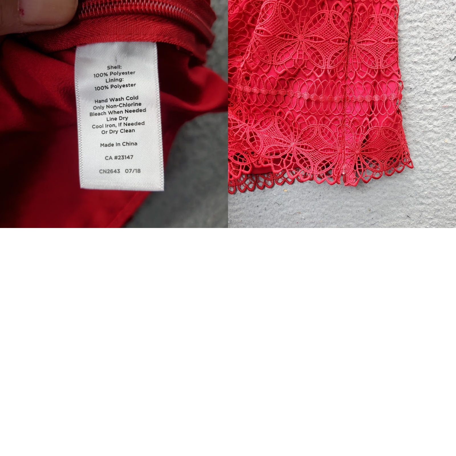 Talbots Talbots Blouse Womens L Red Floral Lace 3/4 Bell Sleeve Side Zip Vintage: No Size L / US 10 / IT 46 - 8 Thumbnail