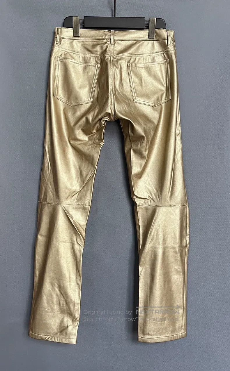Comme des Garcons Comme Des Garcons size M Golden synthetic leather trousers Size US 27 - 2 Thumbnail