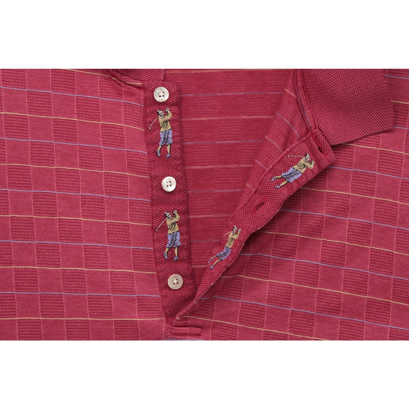 Vintage VINTAGE Bobby Jones Polo Shirt Men's L Red Windowpane Plaid Golf Embroidered Italy Size US L / EU 52-54 / 3 - 4 Thumbnail