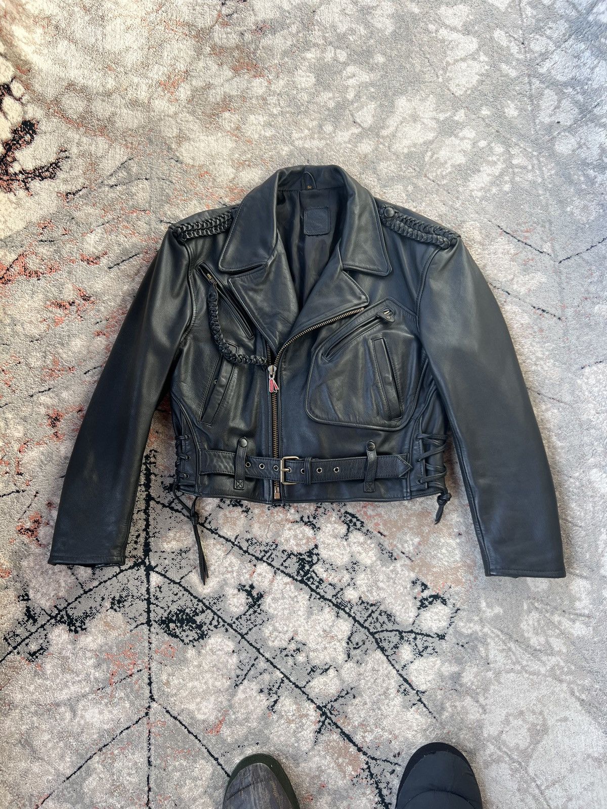 image of Hein Gericke Echt Leder Moto Biker Leather Jacket in Black, Women's (Size 2XL)