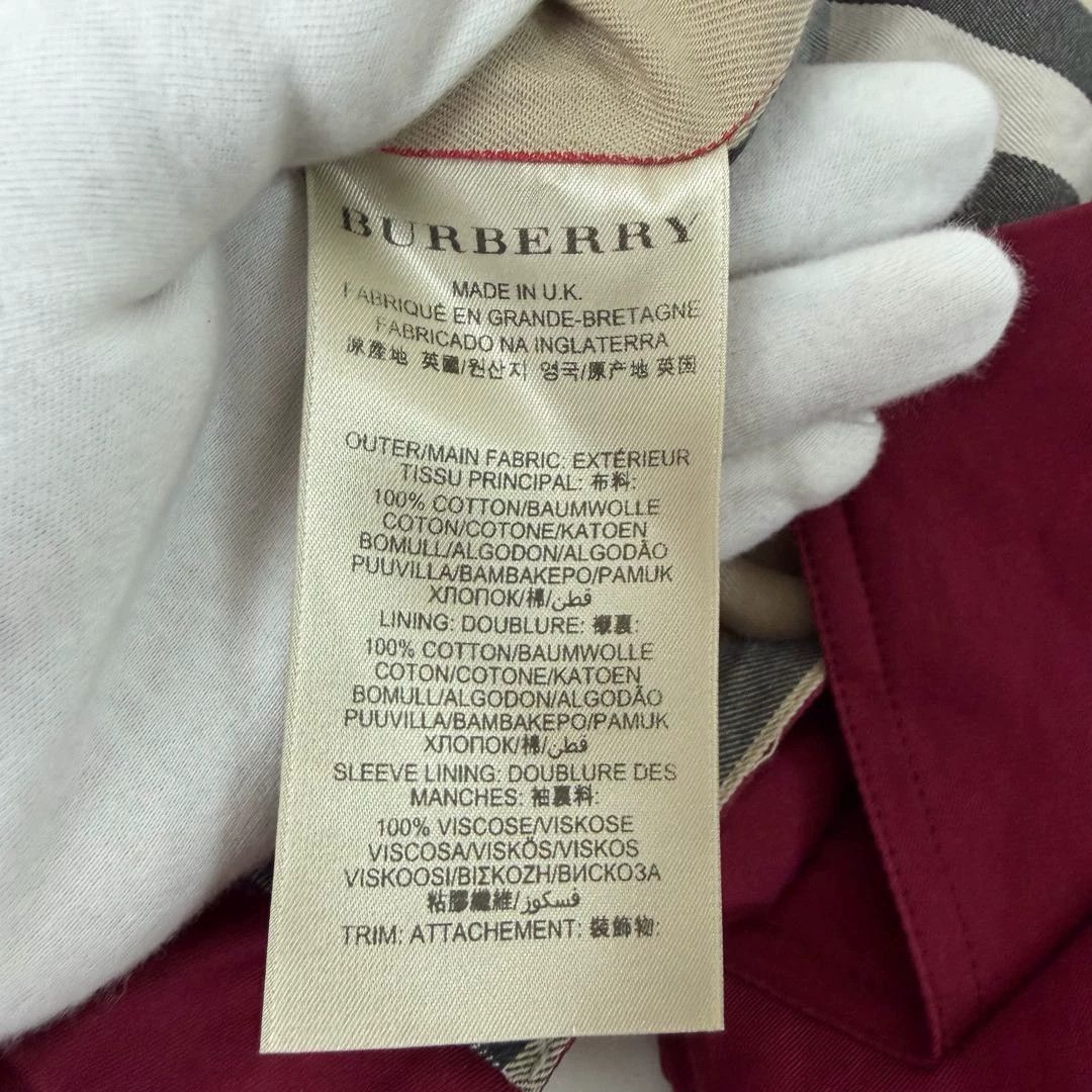 Burberry Burberry Burgundy Short Trench Coat F34 Size XS / US 0-2 / IT 36-38 - 7 Thumbnail