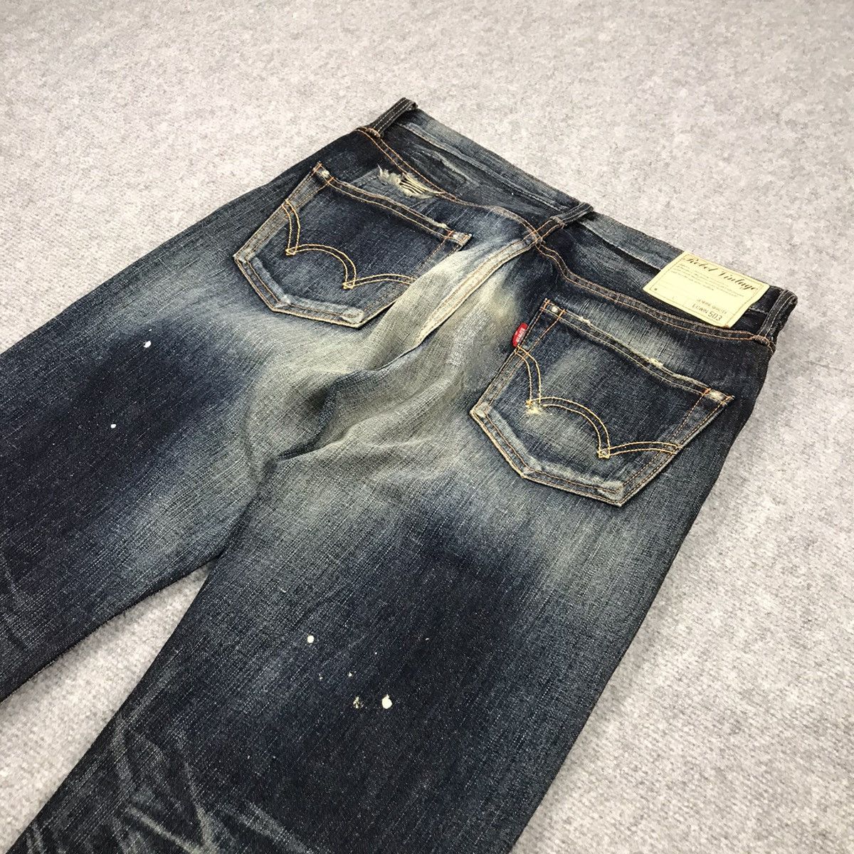If Six Was Nine × Le Grande Bleu (L.G.B.) RIPPED DISTRESSED PATCHWORK EDWIN JAPANESE DENIM PANTS Size US 30 / EU 46 - 17 Thumbnail