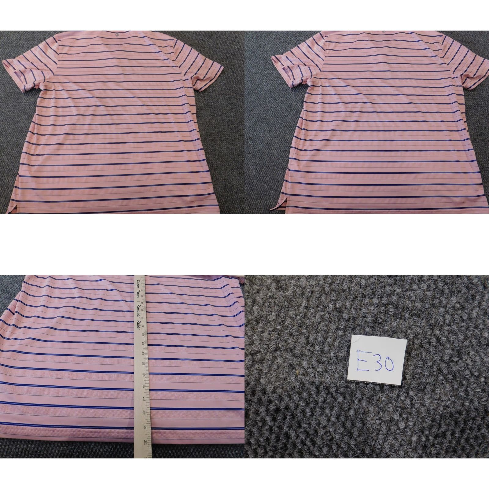 Izod IZOD Polo Shirt Mens XL Pink Striped Short Sleeve Collared Knit Cotton Stretch Golf casual Size US XL / EU 56 / 4 - 8 Thumbnail