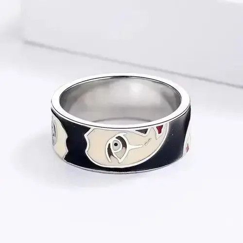 Other Creative Handmade Irregular Half Face Enamel Heart Ring Size ONE SIZE - 8 Thumbnail