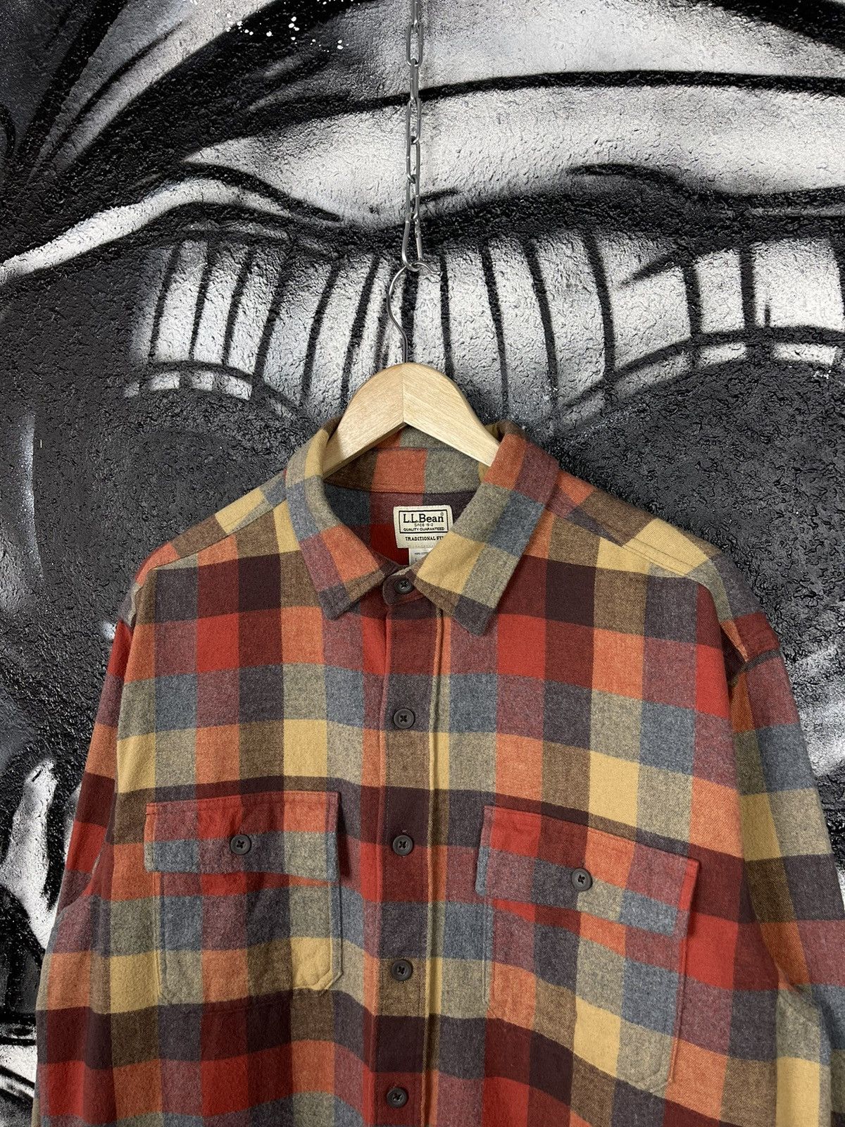 L.L. Bean × Vintage L.L Bean Chamois Plaid Shirt Men’s Traditional Fit Size US L / EU 52-54 / 3 - 5 Thumbnail