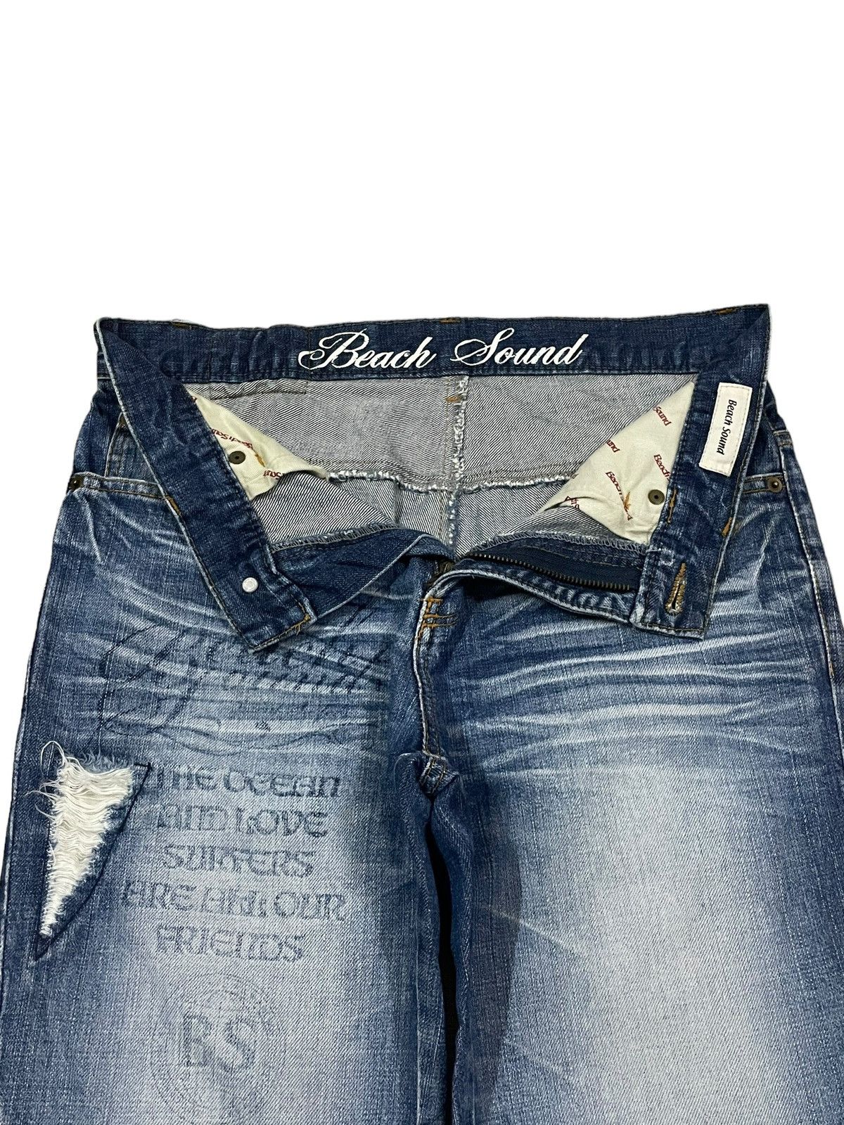 Japanese Brand Vintage Japanese Sound Beach Spellout Surfer Style Jeans Size US 31 - 8 Thumbnail