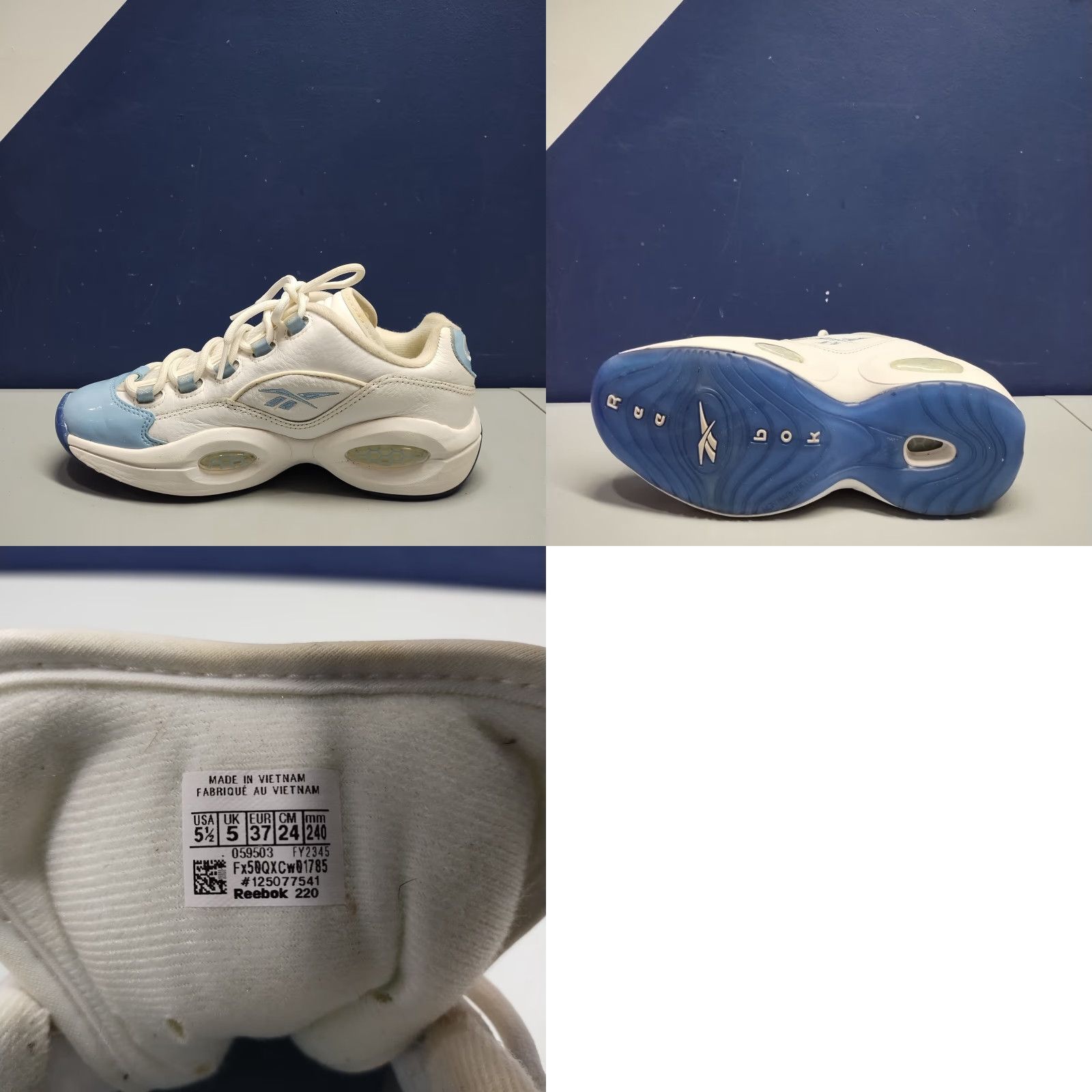 Reebok Reebok Question Low Iverson Patent Leather Sneakers Womens 5.5 Fluid Blue FY2345 S5.5 Womens Sneakers Blue 90s? Size US 6 / IT 36 - 8 Thumbnail