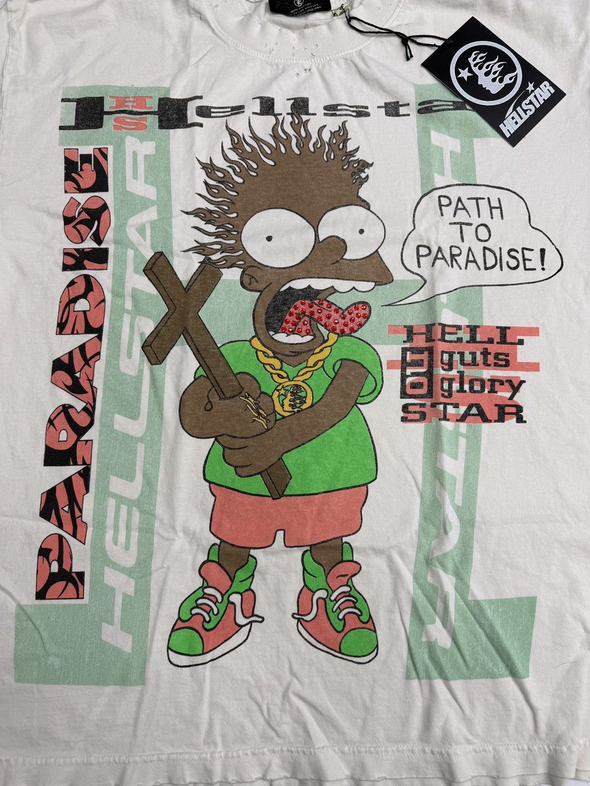 HELLSTAR Hellstar Cartoon Cross T-shirt Size US XXL / EU 58 / 5 - 2 Thumbnail