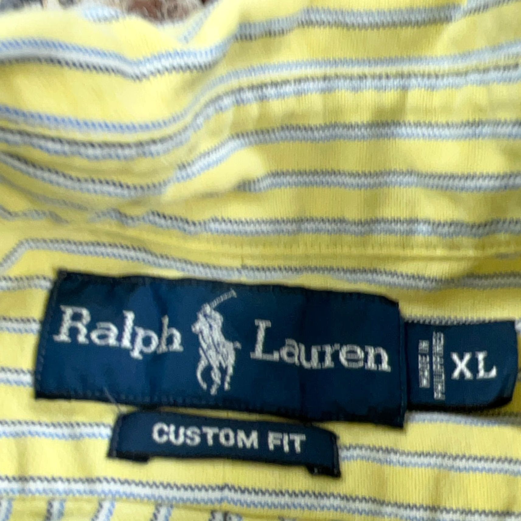 Ralph Lauren Ralph Lauren Custom Fit Button-Up Shirt Men XL Yellow Striped Long Sleeve Regular Fit Size US XL / EU 56 / 4 - 6 Thumbnail