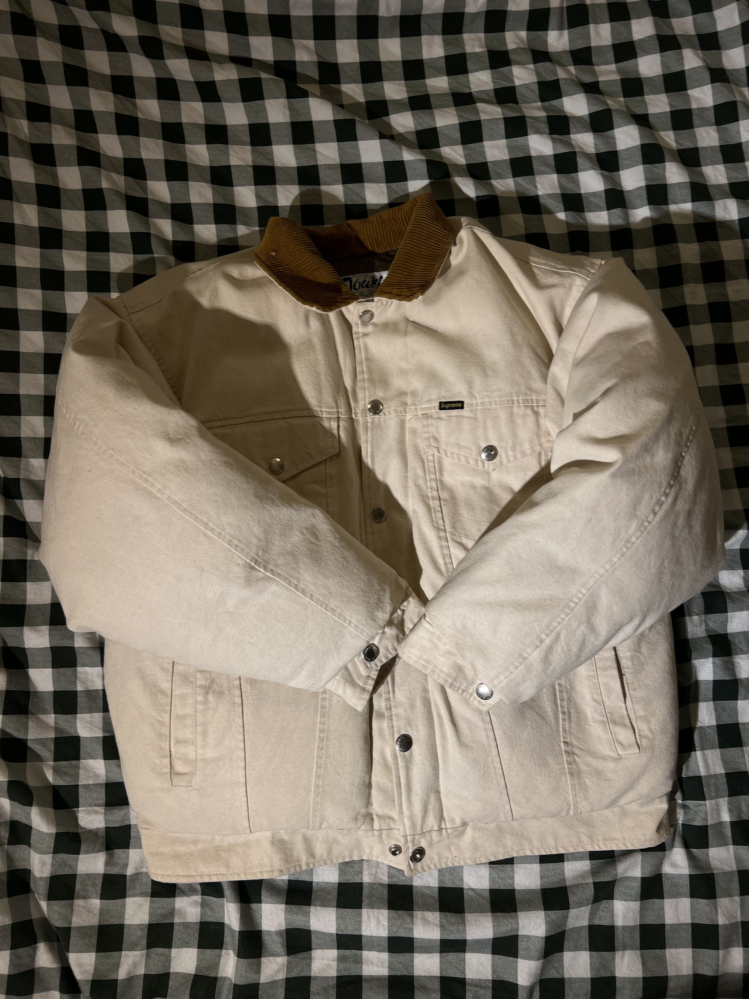 Schott × Supreme Supreme x Schott Canvas Down Trucker Jacket 'Natural' Size US L / EU 52-54 / 3 - 3 Thumbnail