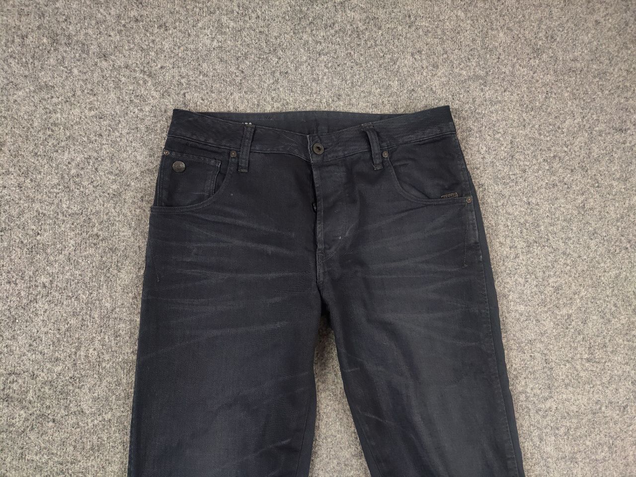 G-Star G Star Raw Arc 3d Slim Coj Dark Waxed Denim Jeans LBG Style Size US 31 - 3 Thumbnail