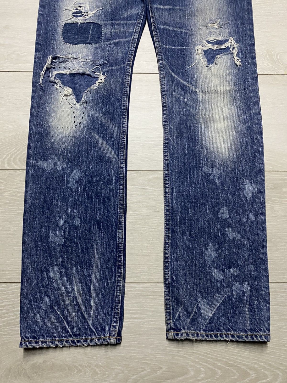 Neighborhood Vintage Japanese Brand Rnaic Repair Bleach Skinny Jeans Size US 31 - 5 Thumbnail