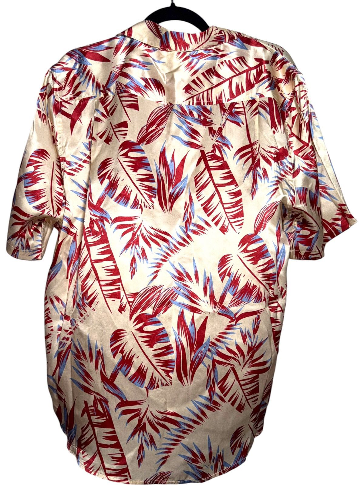 Onia Onia Silk Palm Print Camp Shirt L Tan Red Blue Ratti NWT Size US L / EU 52-54 / 3 - 2 Thumbnail
