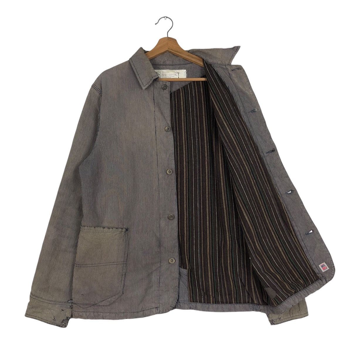 Japanese Brand 📌Vintage Hickory Chore Jacket Big Bill Stripe Issey Miyake Size US L / EU 52-54 / 3 - 12 Thumbnail