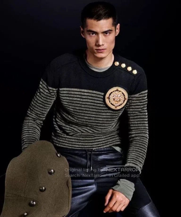 Balmain balmain x hm lion embroidered knit sweater. Size L / US 10 / IT 46 - 7 Thumbnail