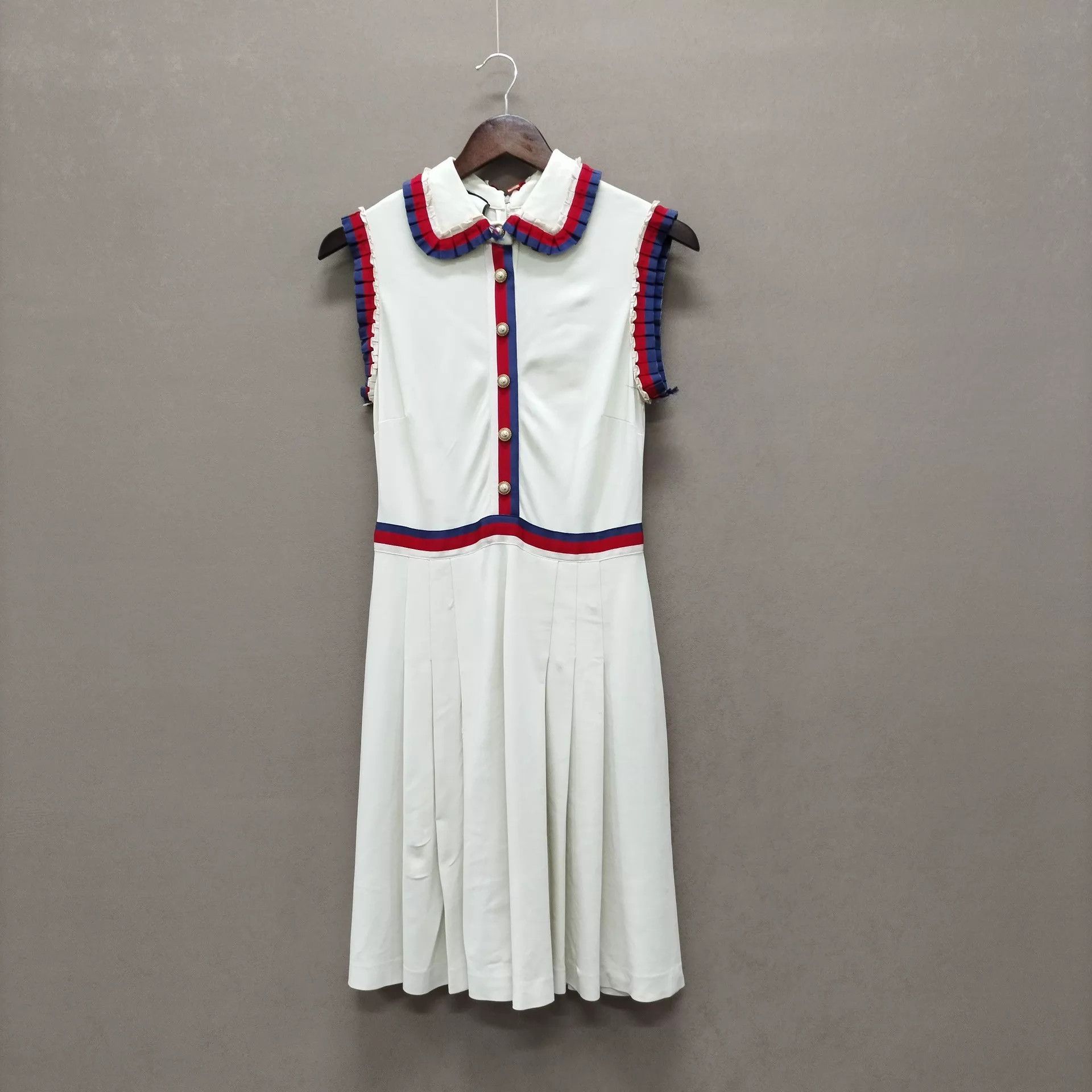Gucci GUCCI 99 New Sleeveless Pleated Dress RWB Blocked M Size M / US 6-8 / IT 42-44 - 2 Thumbnail