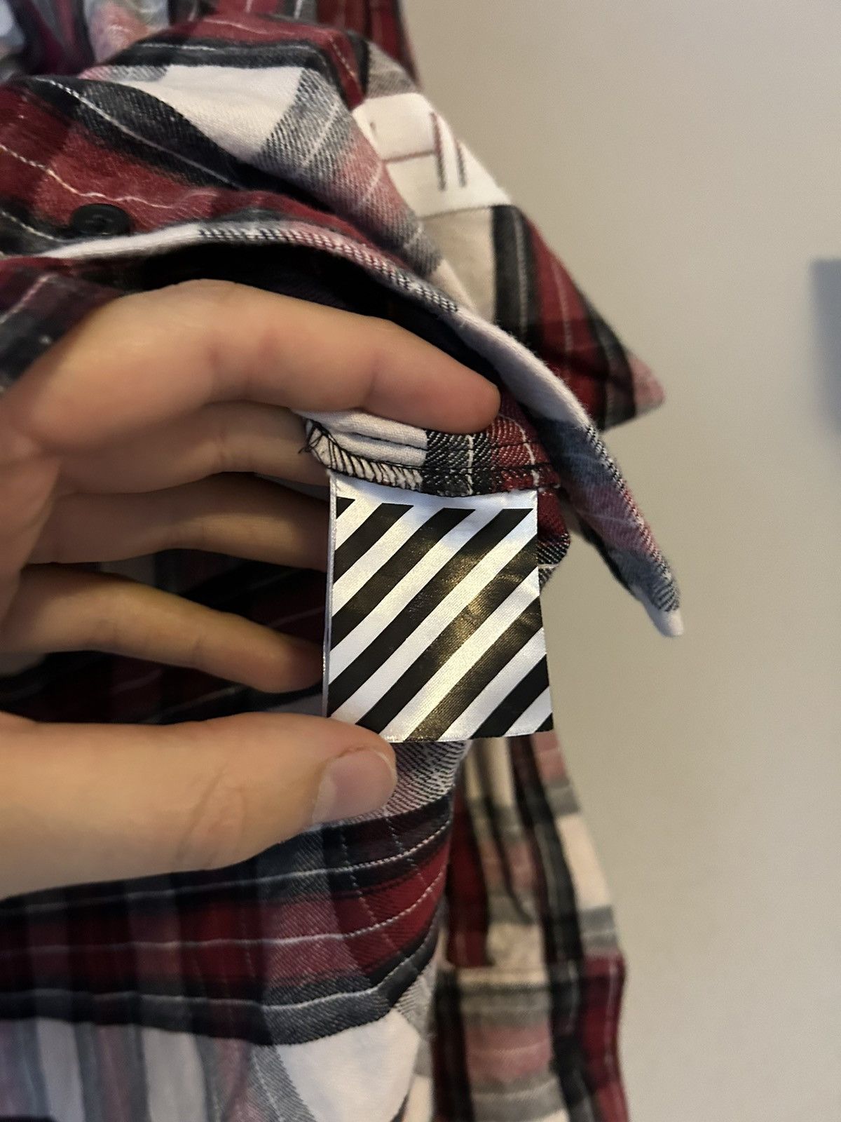 Off-White Flannel Shirt Diagonal Backprint Size US S / EU 44-46 / 1 - 8 Thumbnail