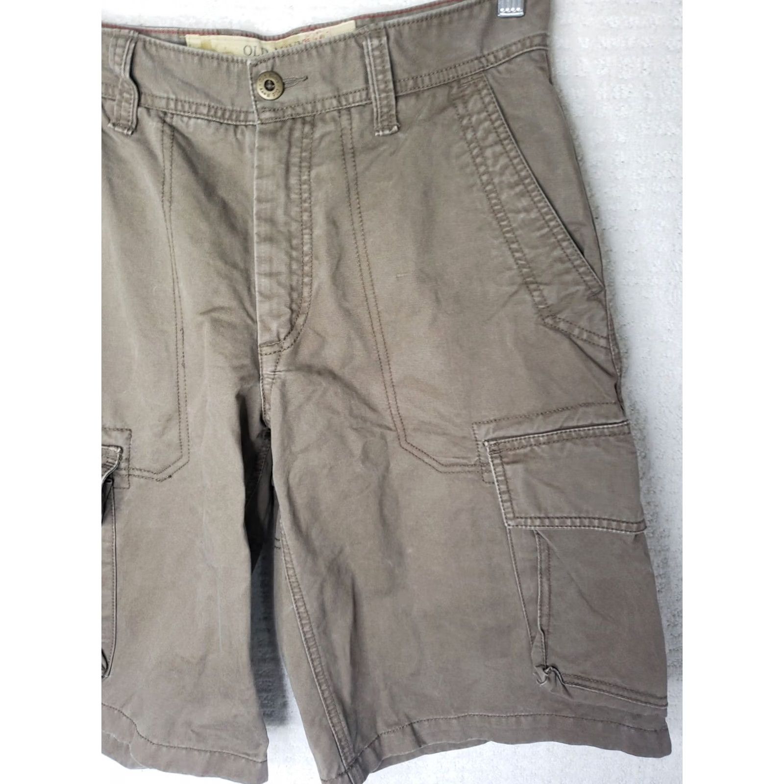 Old Navy Old Navy Cargo Shorts Mens 29 Tan Brown Twill 12 Inseam Casual Outdoor Cotton Zip Regular Flat Front Pocketed Size US 29 - 3 Thumbnail