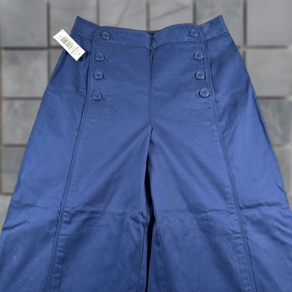 Vintage Talula Worth Pant Womens 2 Wide Leg High Rise Sailor Button Front Blue Depths Size 26" / US 2 / IT 38 - 1 Thumbnail
