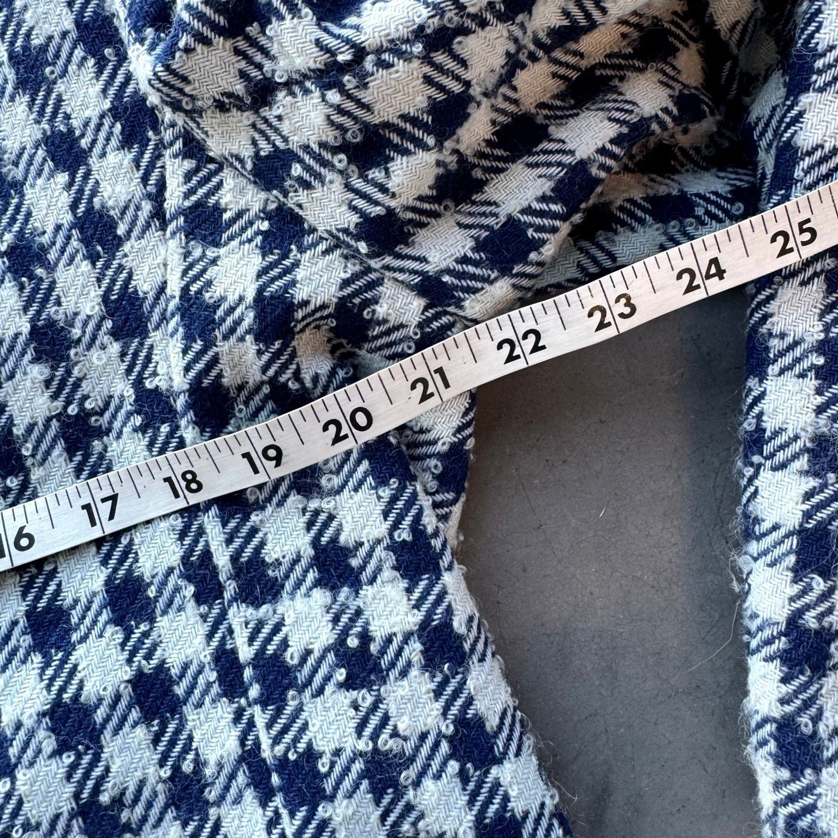 Vintage VINTAGE Norton McNaughton Blazer Gingham Tweed Navy White 12 Women Wool Blend Button Long Sleeve Mid-Length Regular Size XL / US 12-14 / IT 48-50 - 5 Thumbnail