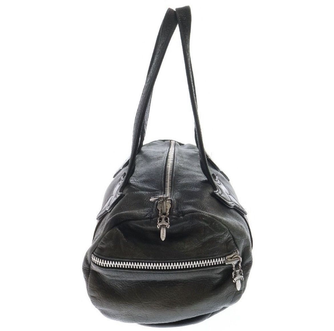 Chrome Hearts Chrome Hearts Duffle Zip Leather Handbag Black Silver Size ONE SIZE - 3 Thumbnail