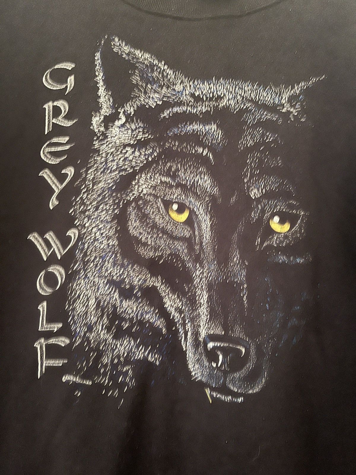 Tultex × Vintage Vintage 90s Adult Grey Wolf Animal Crewneck Sweatshirt Size US M / EU 48-50 / 2 - 3 Thumbnail