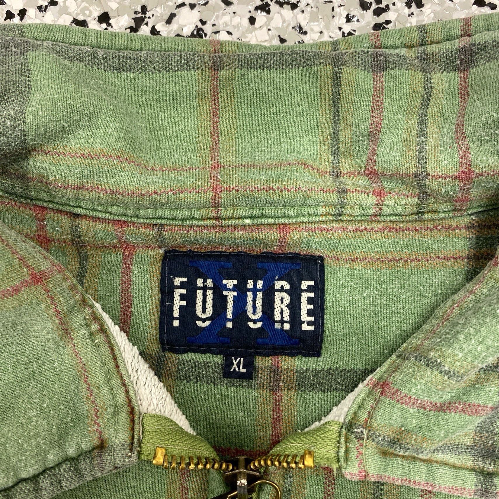 Vintage VINTAGE Future X Sweatshirt Plaid 1/4-Zip Boxy Green XL Adults Mens 90s Retro Sports Athleisure Cotton Polyester Fleece Logo Size US XL / EU 56 / 4 - 3 Thumbnail