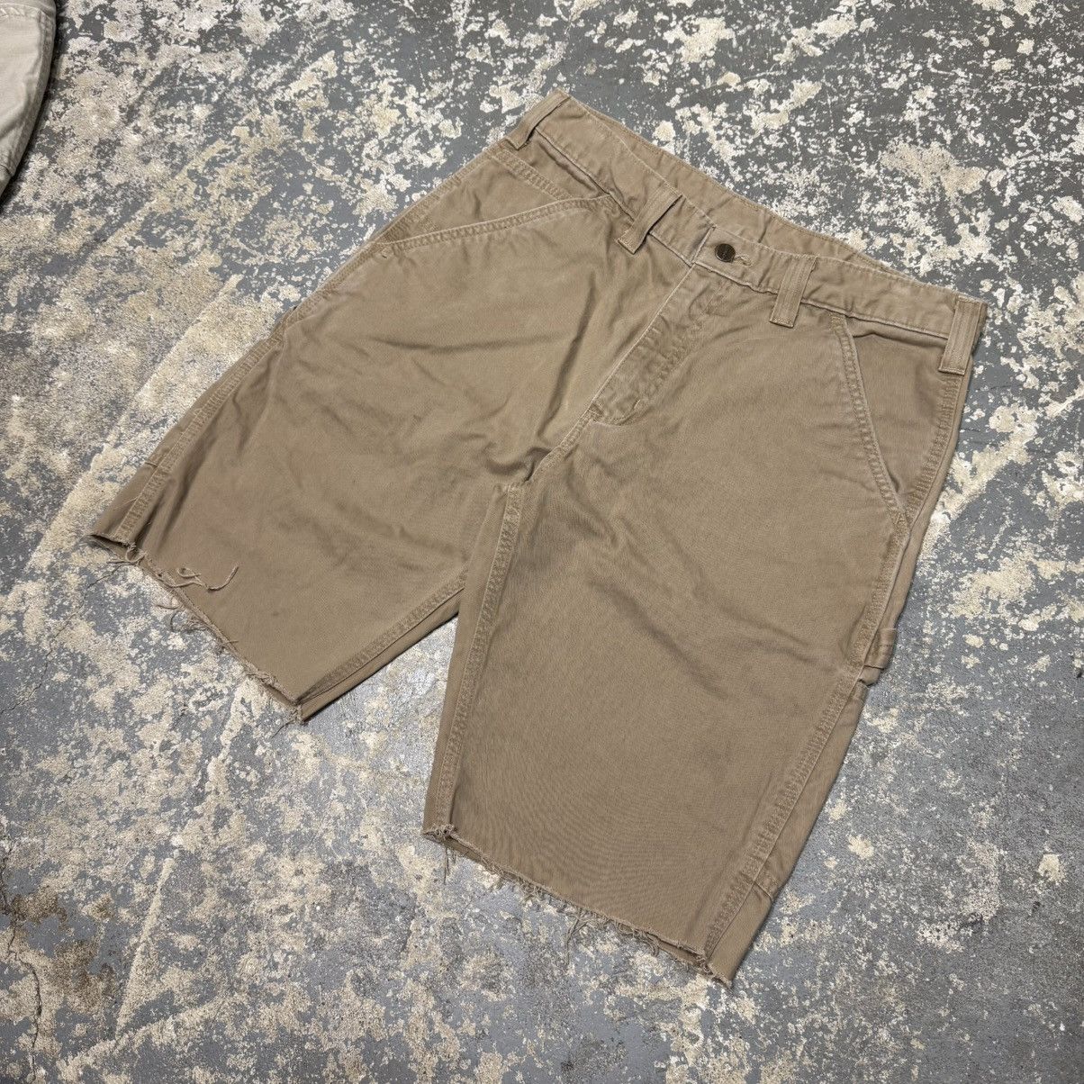 Carhartt Vintage Carhartt Tan/Brown B324 DKH Carpenter Workwear Short Size US 33 - 4 Thumbnail
