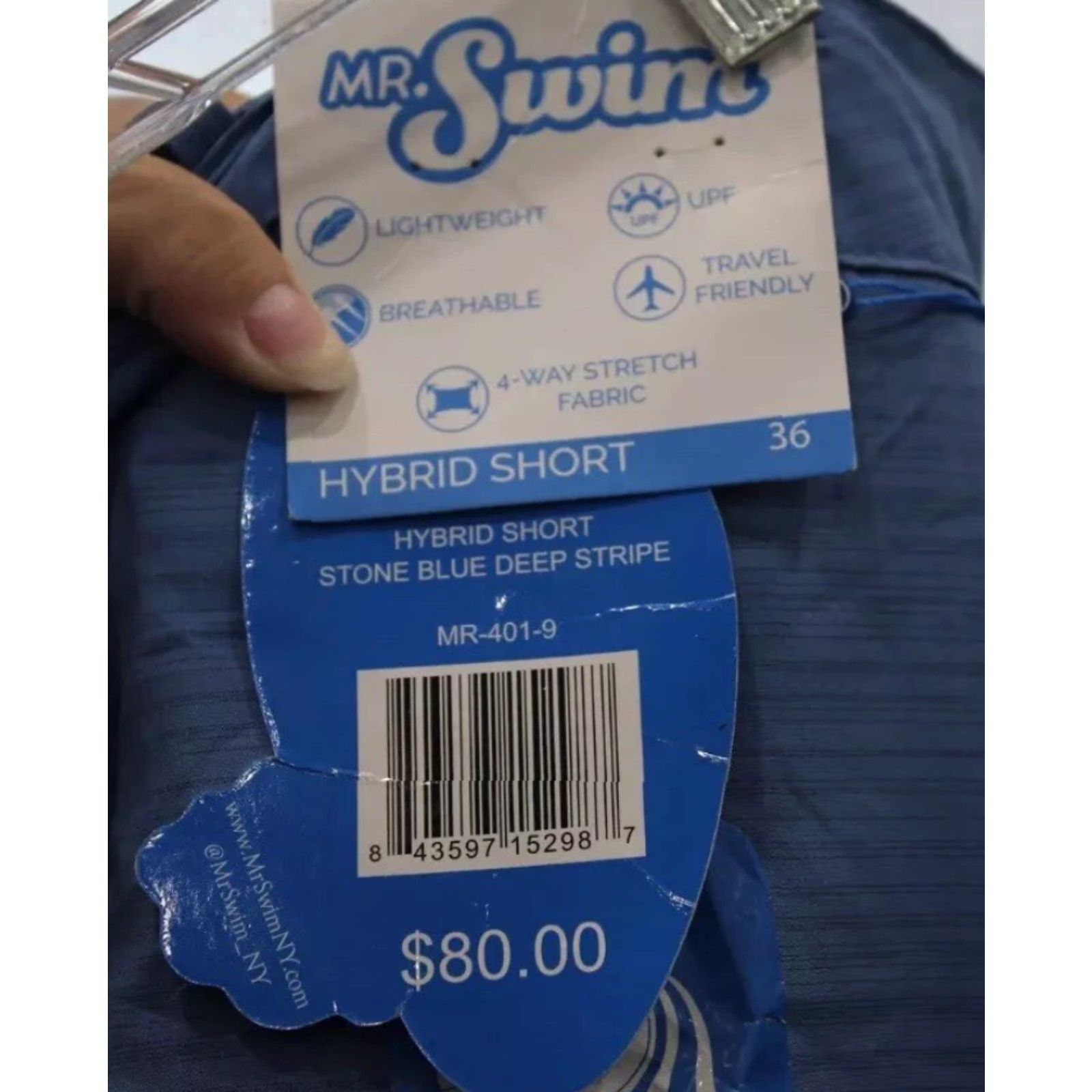Vintage Mr. Swim Bermuda Hybrid Active Chino Swim Shorts Powder Blue 36 Men Swim Bottom Regular Size 36 Mens Size US 36 / EU 52 - 3 Thumbnail