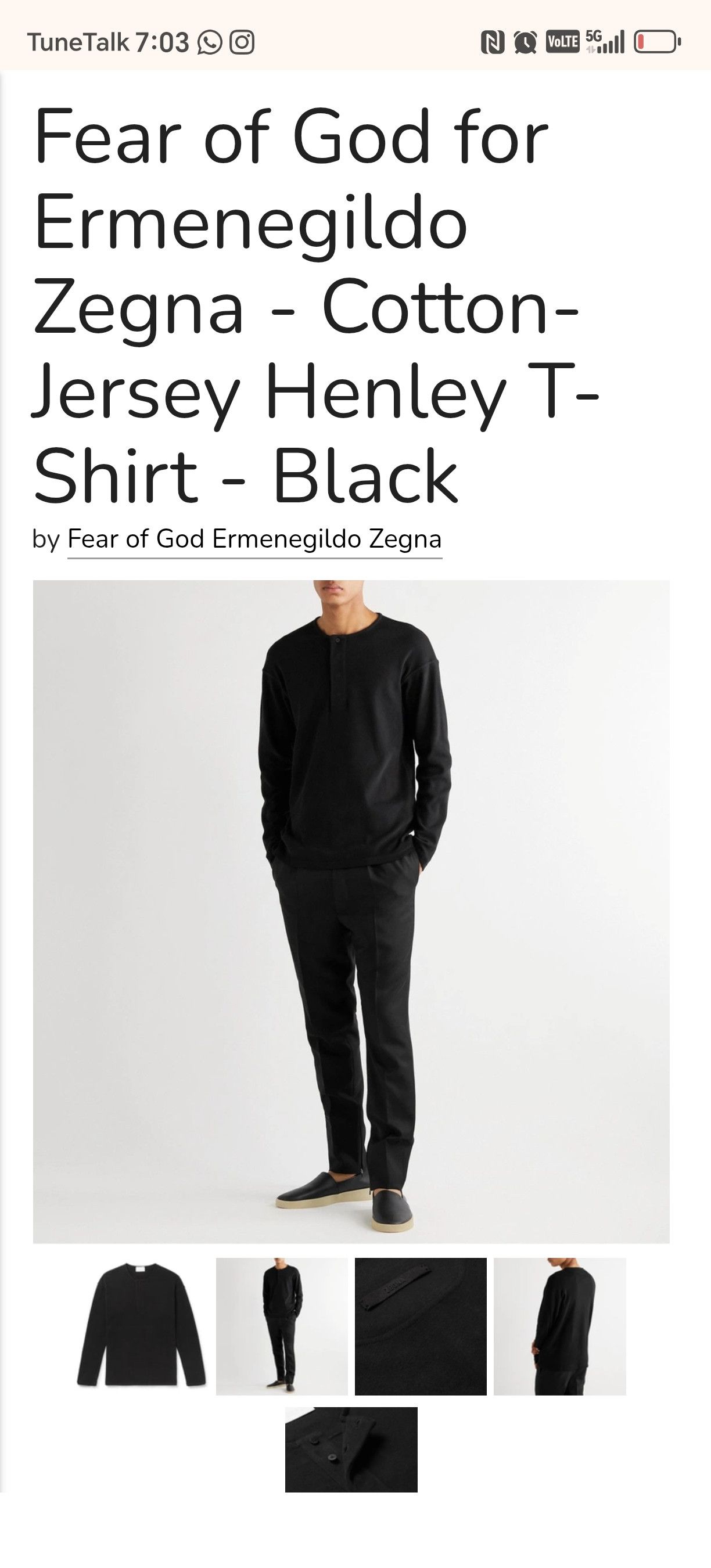 Ermenegildo Zegna × Fear of God Eemenegildo Zegna x Fear Of God T Shirt Size US M / EU 48-50 / 2 - 11 Thumbnail