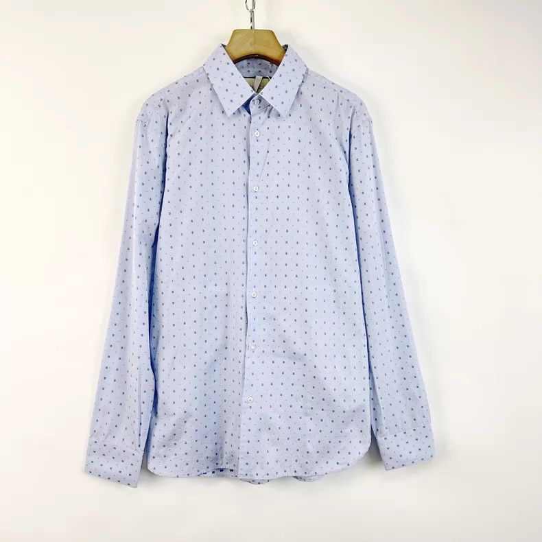 Gucci Gucci Light blue lapel embroidered G logo long-sleeved shi Size M / US 6-8 / IT 42-44 - 1 Thumbnail
