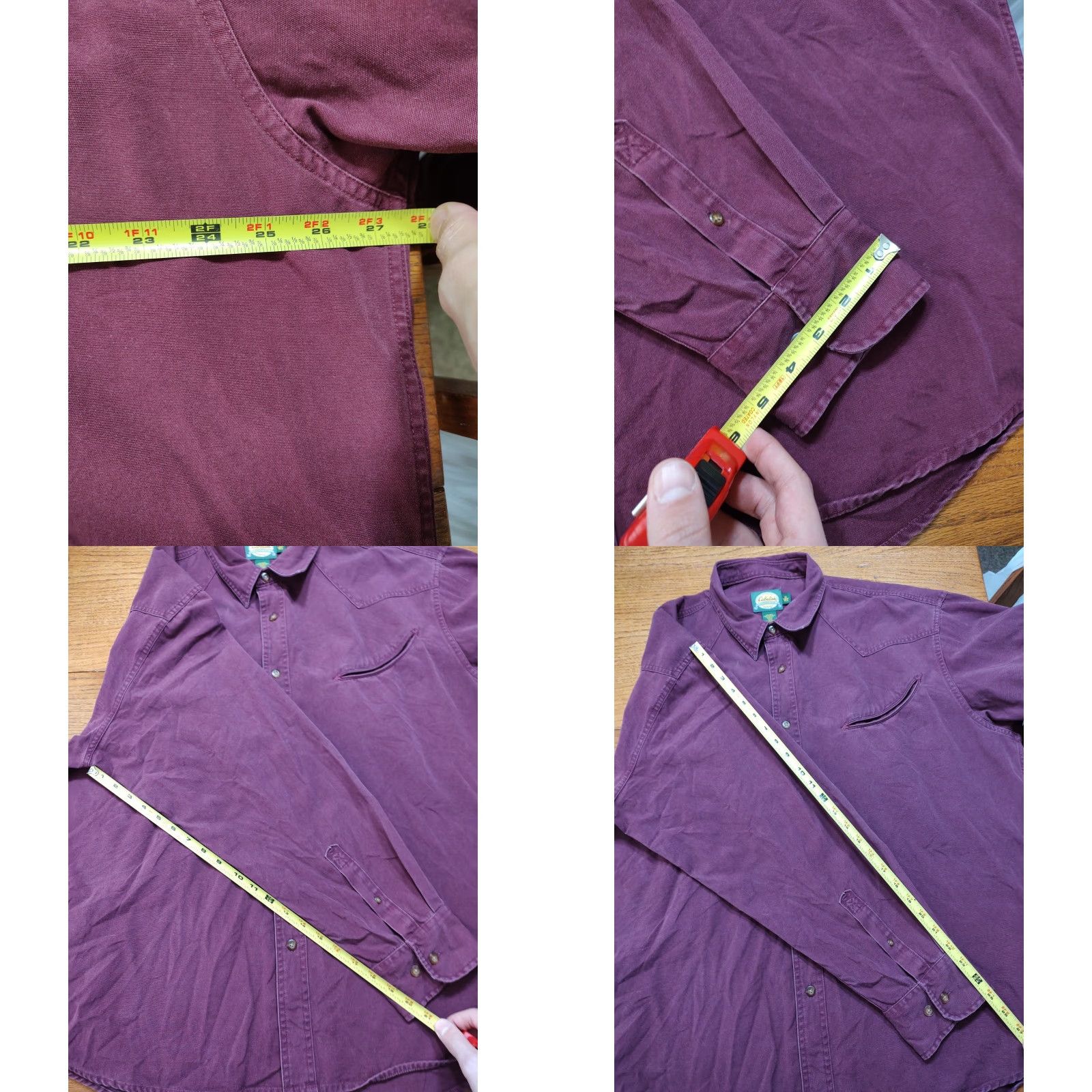 Vintage VINTAGE Cabela's Shirt Western Mens XL Burgundy Pocketed Smile Pockets Button-Up Size US XL / EU 56 / 4 - 8 Thumbnail