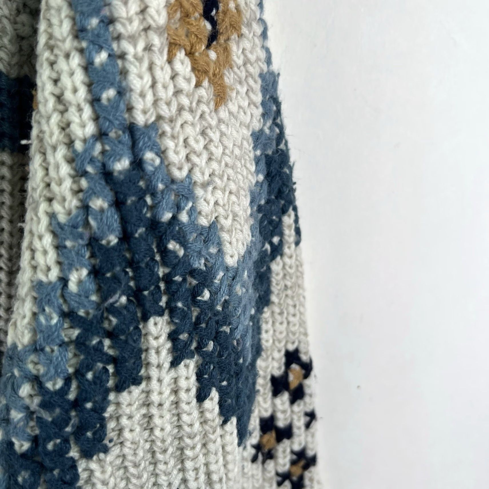Vintage VINTAGE Le Chevron Acrylic Sweater Mens Size S Crew Neck Fair Isle Geometric Blue 80s 90s Bohemian Size US S / EU 44-46 / 1 - 2 Thumbnail