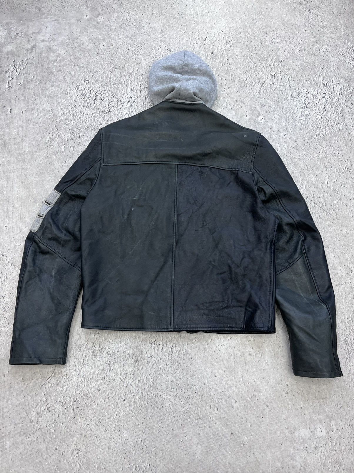 Vintage Vintage 90's 14thaddiction style Leather hood Jacket Size US M / EU 48-50 / 2 - 8 Thumbnail