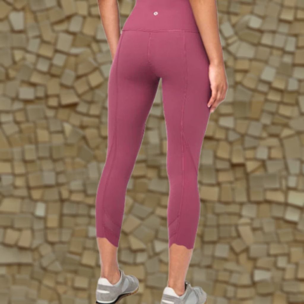 Lululemon VINTAGE Lululemon Womens Leggings Pink 14 UK Wunder Under Crop High-Rise 24'' Zip Pocket Womens Size 36" / US 14 / IT 50 - 1 Thumbnail