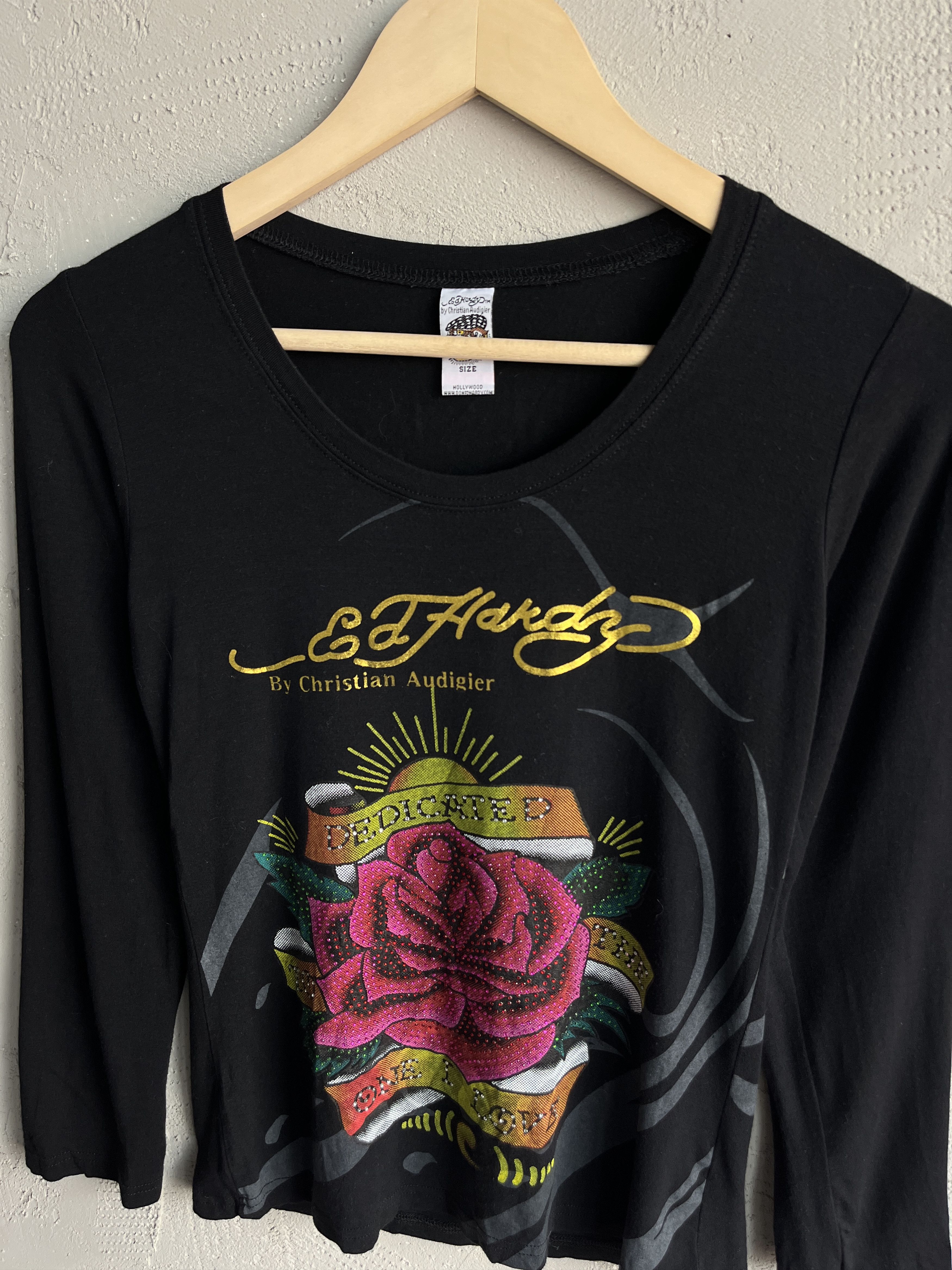 Ed Hardy Vintage Y2K 90s Ed Hardy Christian Audigier Roses Longsleeve Size S / US 4 / IT 40 - 2 Thumbnail
